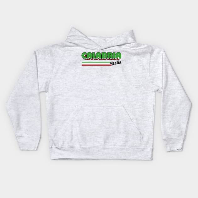 Calabria - Retro Style Italian Region Design Kids Hoodie by DankFutura